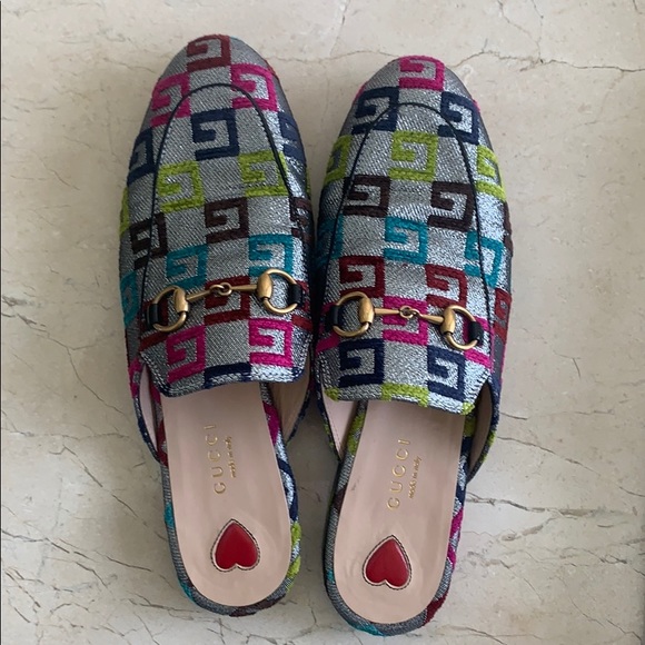 Gucci Lurex Princetown metallic GG Mules - Picture 10 of 15